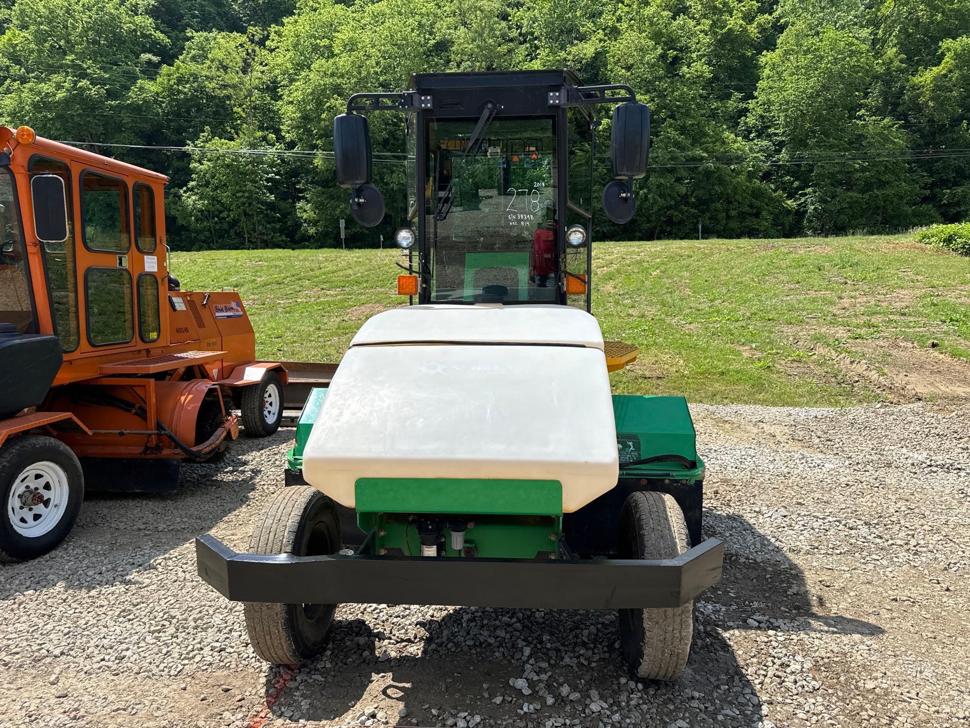 2018 LAYMOR SM450ST SWEEPER SN38398 powered by diesel engine, equipped with EROPS, air, 8ft.