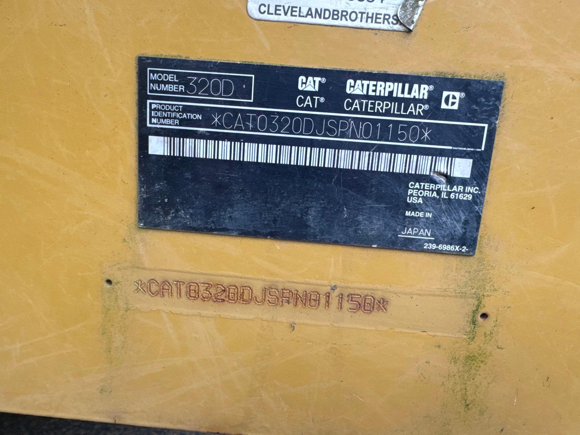 CAT 320DL HYDRAULIC EXCAVATOR...SN:SPN01150 powered by Cat diesel engine, equipped with Cab, air,