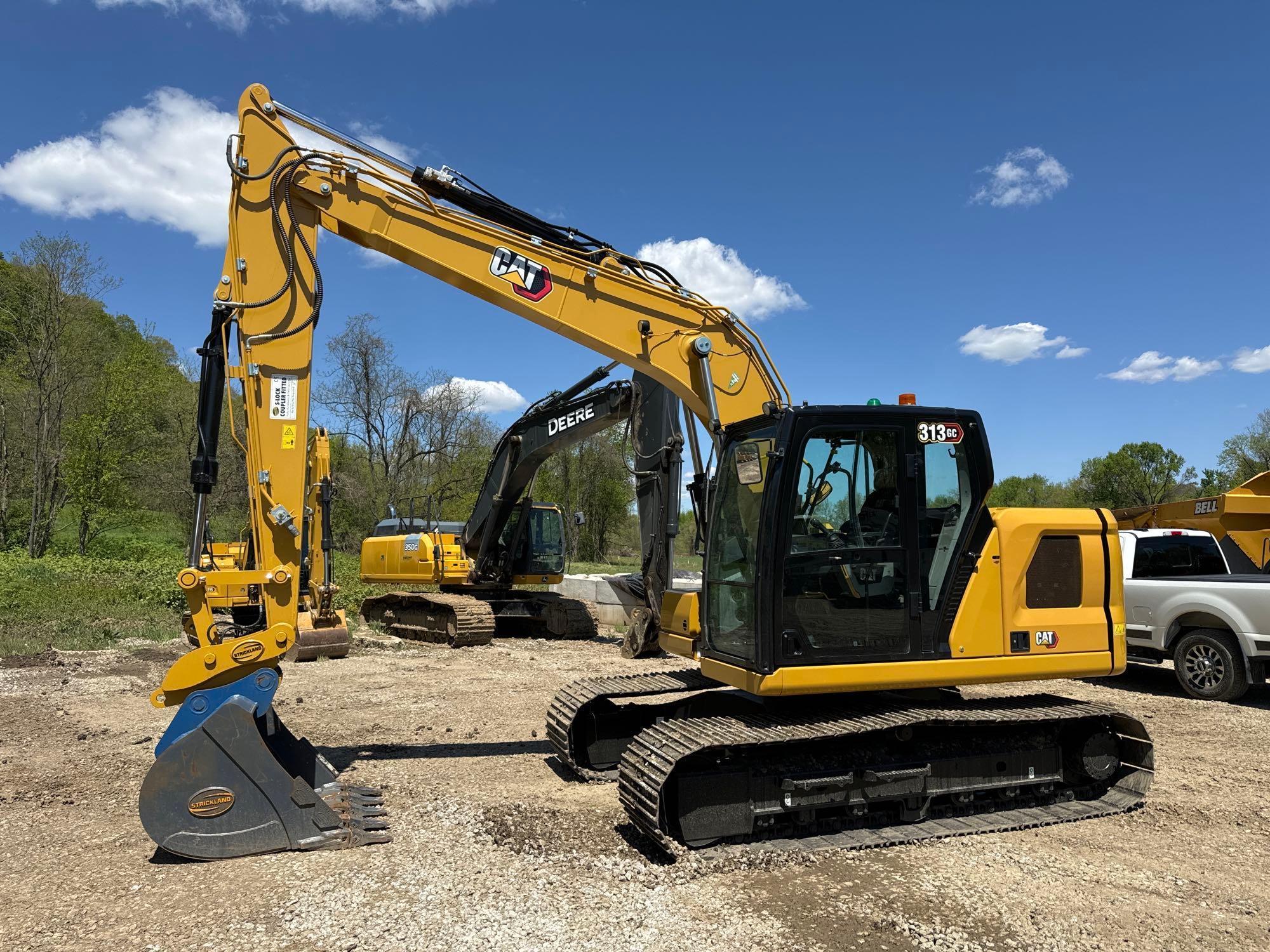 2022 CAT 313GC HYDRAULIC EXCAVATOR SN-B20009, powered by Cat diesel engine, equipped with Cab, air,