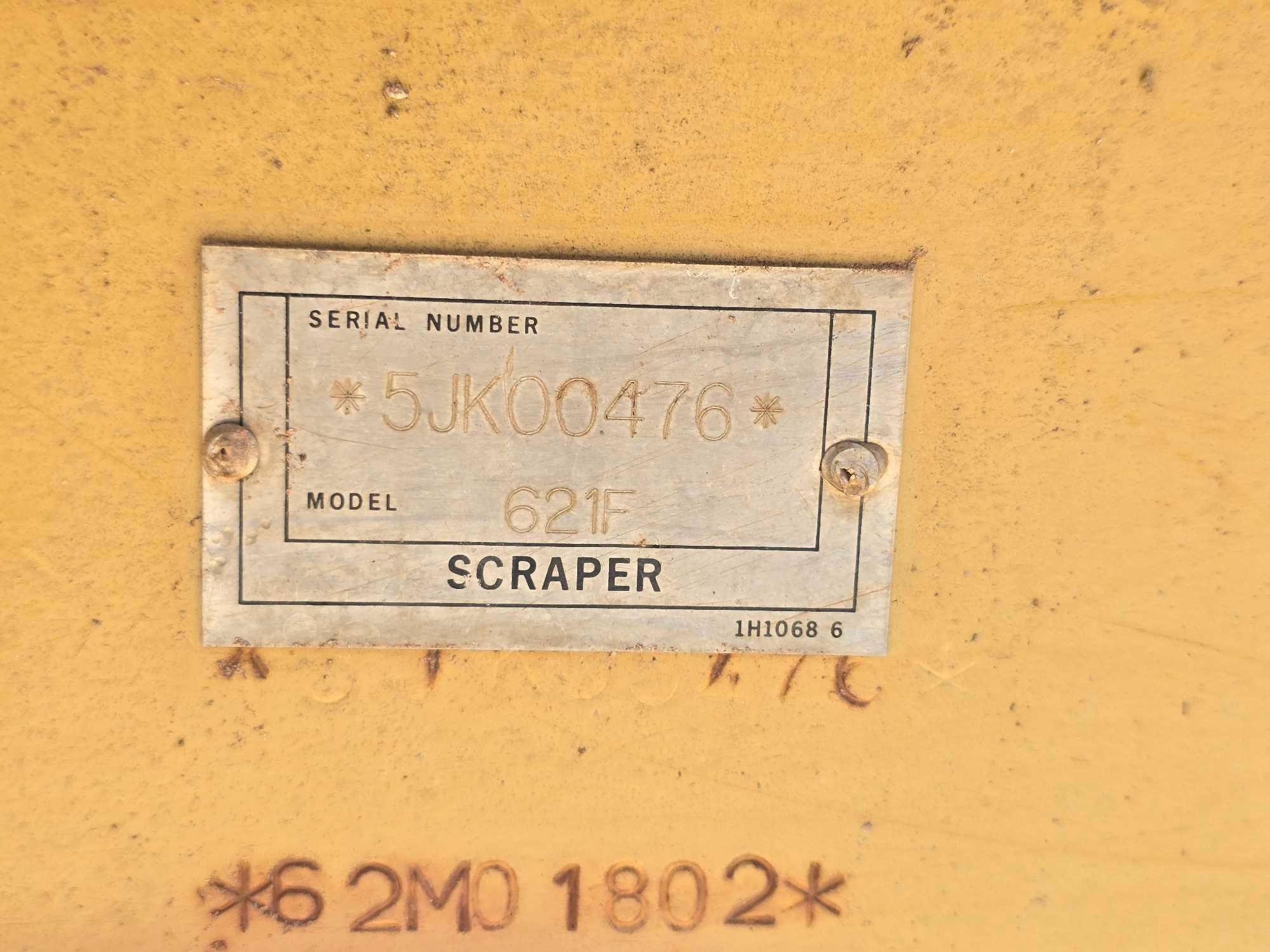 CAT 621F MOTOR SCRAPER SN:4SK00601 powered by Cat 3406 diesel engine, equipped with EROPS, air,