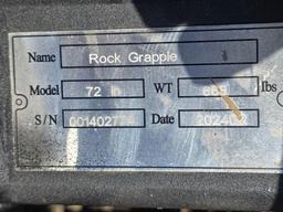 NEW GREATBEAR 72IN. HYDRAULIC ROCK GRAPPLE BUCKET SKID STEER ATTACHMENT