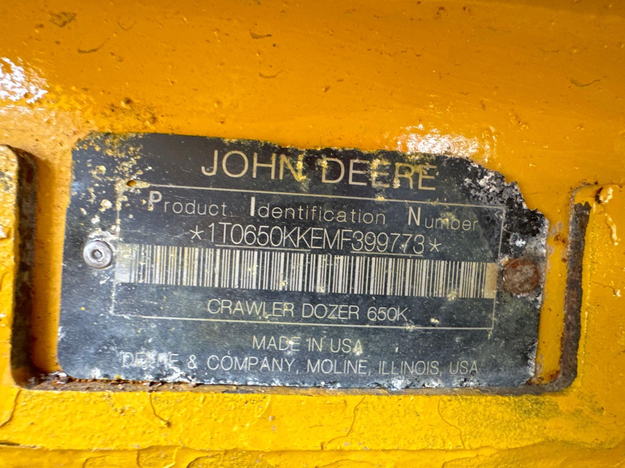 2022 JOHN DEERE 650KLGP CRAWLER TRACTOR SN-399773,...powered by John Deere diesel engine, equipped