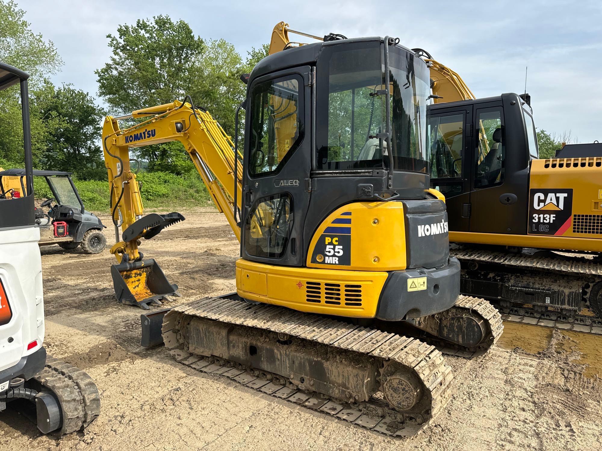 KOMATSU PC55MR-2 HYDRAULIC EXCAVATOR SN-DJ1839, powered by diesel engine, equipped with Cab, air,