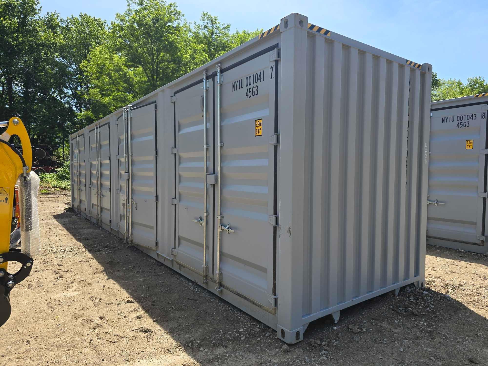 NEW 40FT. HIGH CUBE CONTAINER MULTI-USE CONTAINER Details: Four Side Open Door, one end door, lock