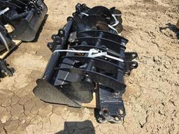 NEW LANTY 9PC EXCAVATOR ATTACHMENT PACKAGE includes quick hitch, rake, ripper, graber, auger, 12in.