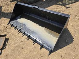 NEW 78IN. BUCKET W/TEETH SKID STEER ATTACHMENT