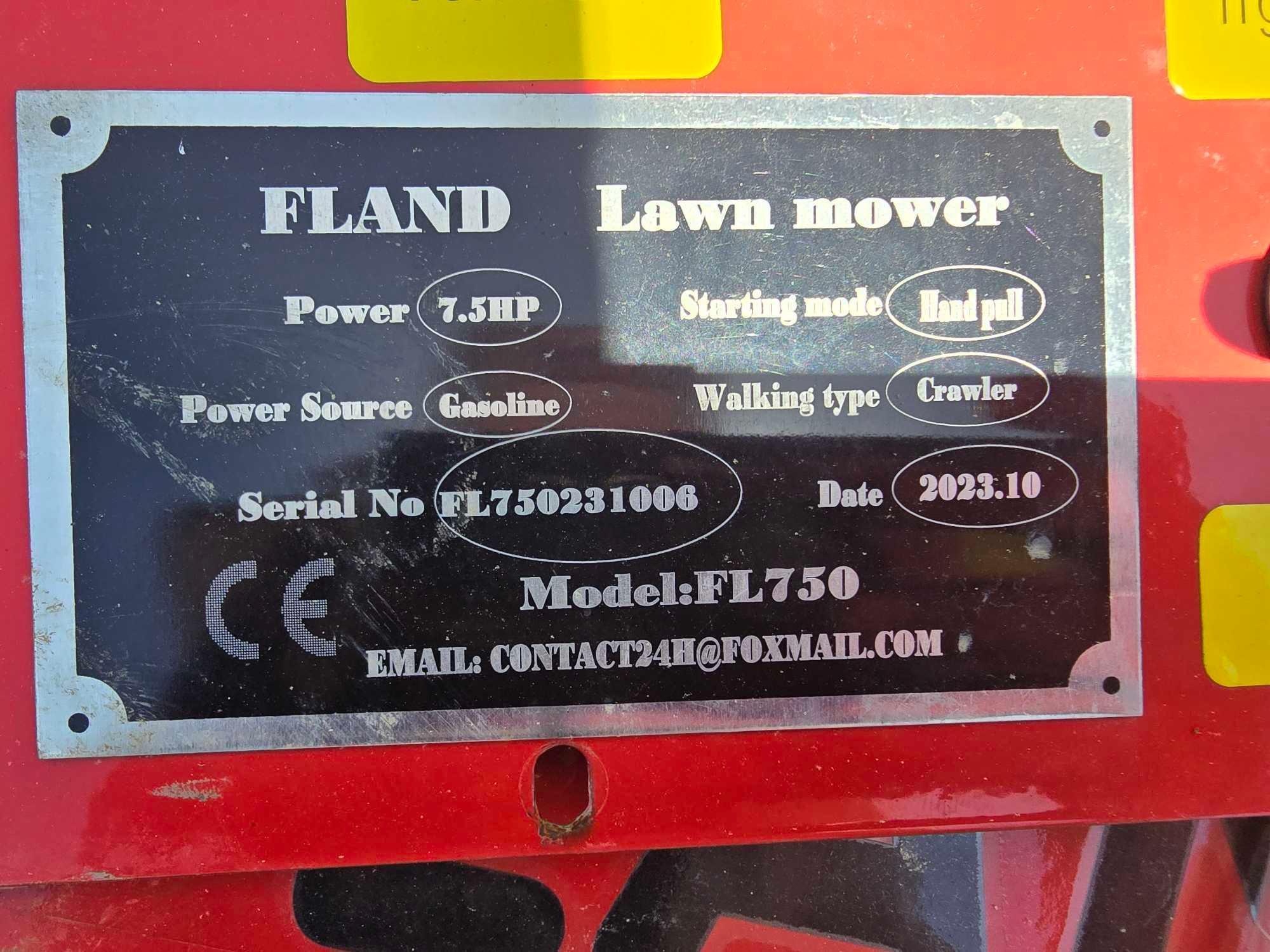 NEW FLAND FL750 LAWN MOWER SN 231006 NEW SUPPORT EQUIPMENT equipped with 21in. Blade, track mounted,