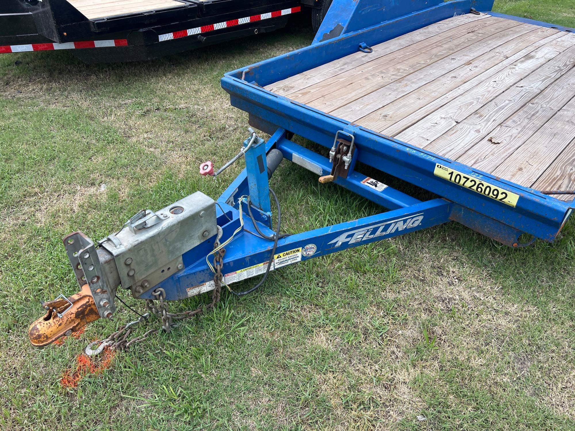 2018 FELLING FT-10 T-W TAGALONG TRAILER VN:5FTBE1924J1005174 equipped with 12ft. Tilt deck, tandem