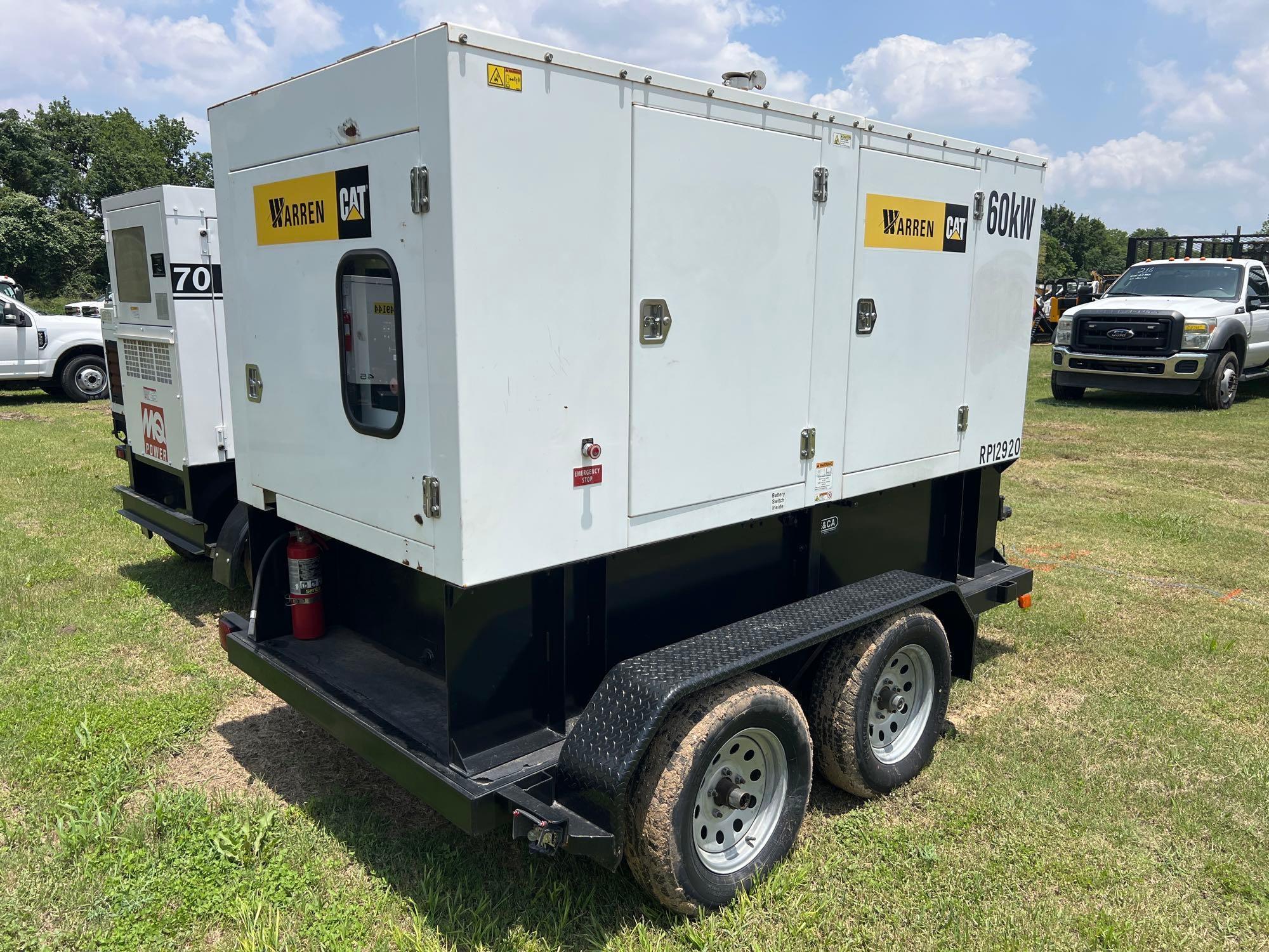 2018 CAT NPS- 60 GENERATOR SN:013- 05-07030 powered by 4 cylinder diesel engine, equipped eith 60KW,