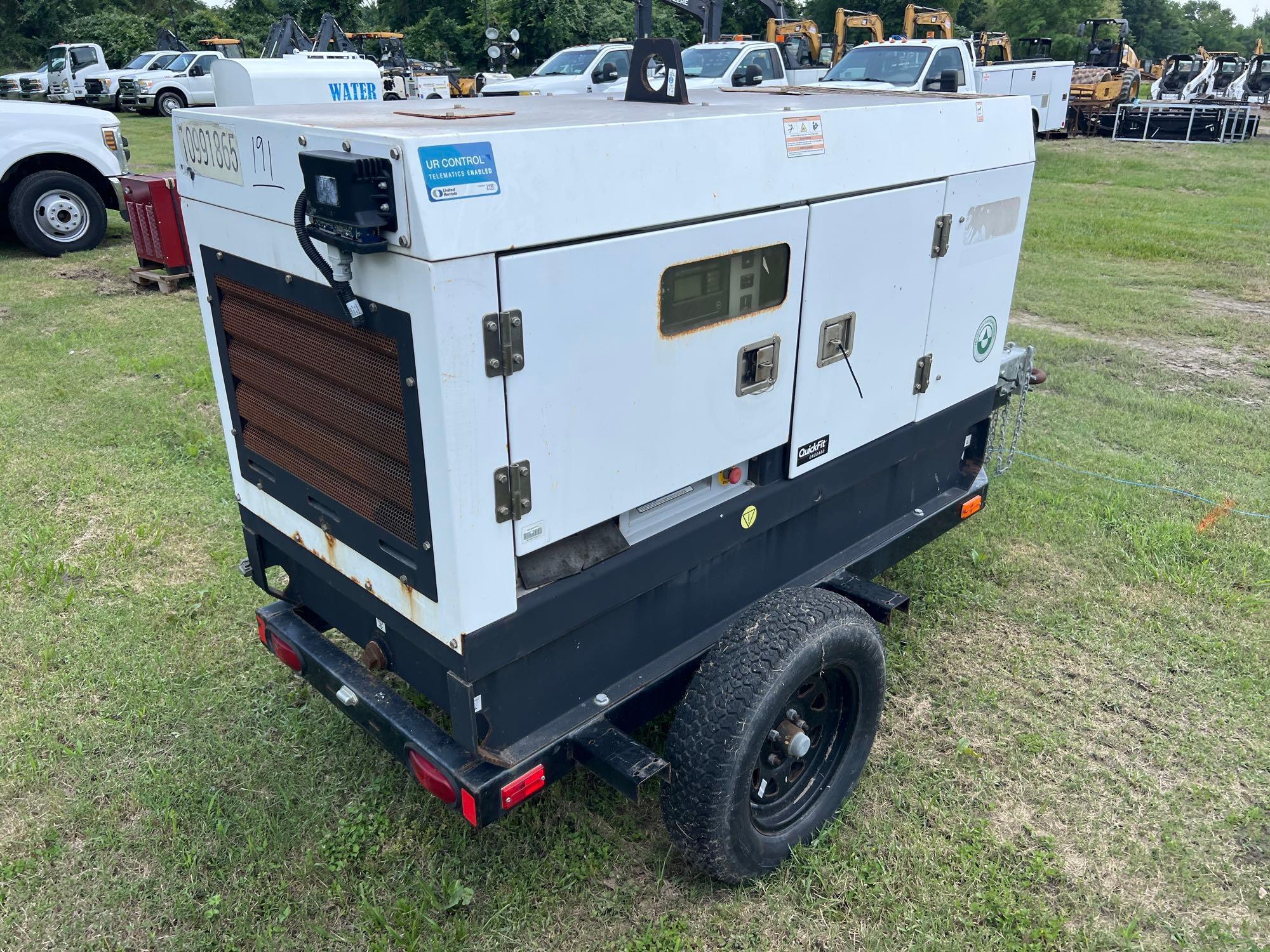 2019 WACKER G25 T4F GENERATOR SN:24505429 powered by diesel engine, equipped with 25KVA, trailer