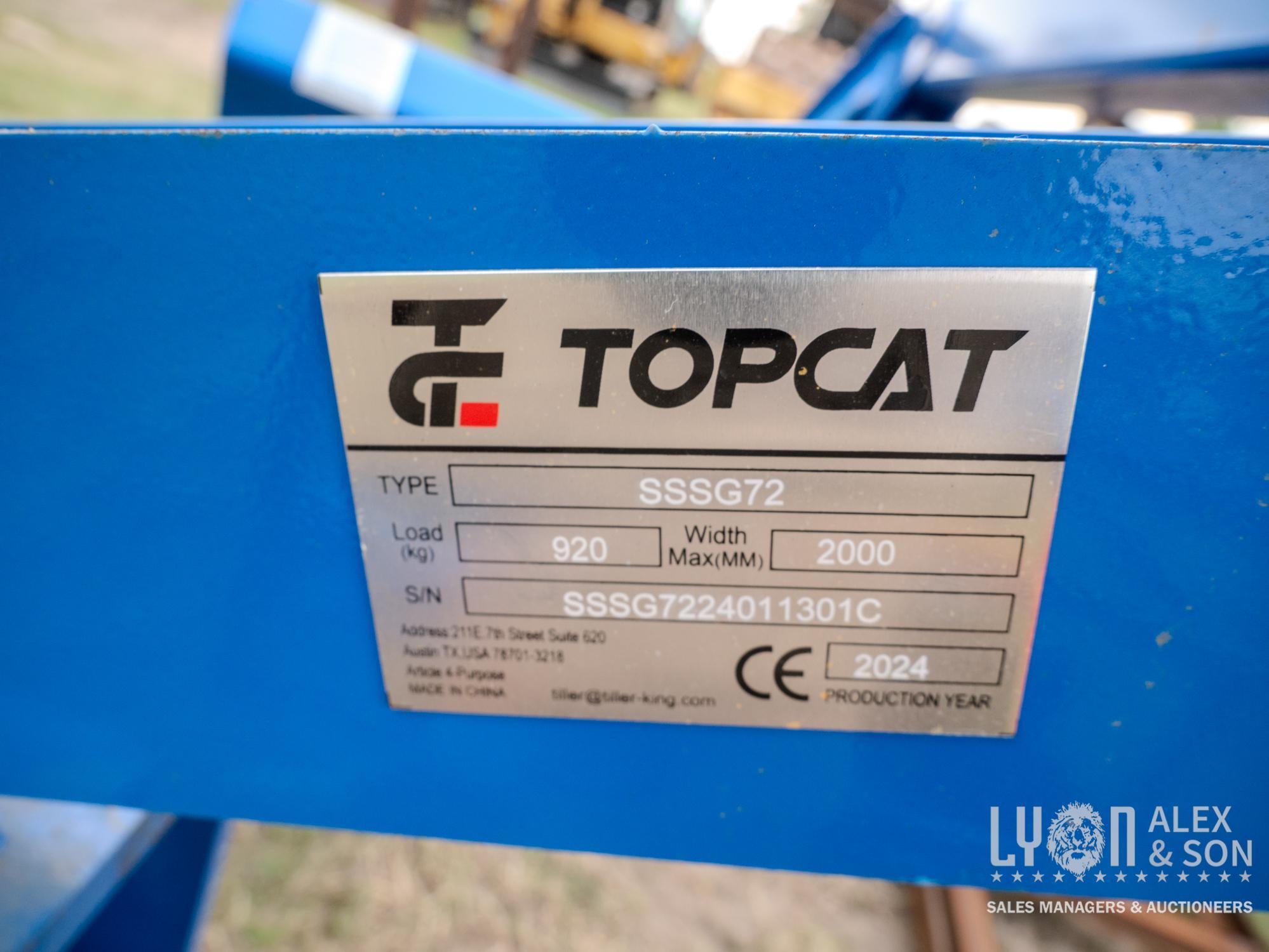 NEW TOPCAT SSSG72 GRADER BLADE W/ REMOTE SKID STEER ATTACHMENT, Remote in Office