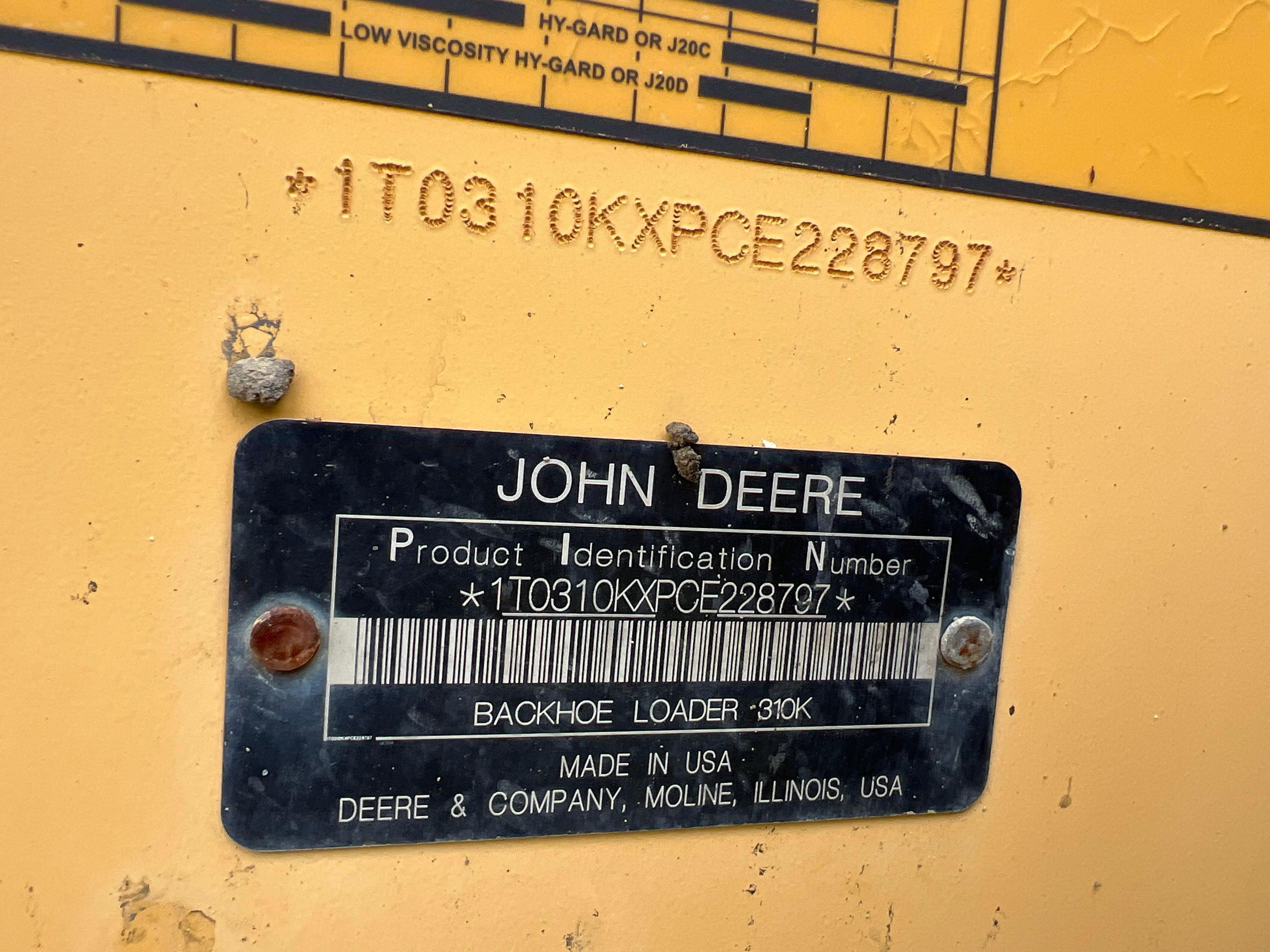 2014 JOHN DEERE 310K TRACTOR LOADER BACKHOE SN:228797 powered by John Deere diesel engine, equipped
