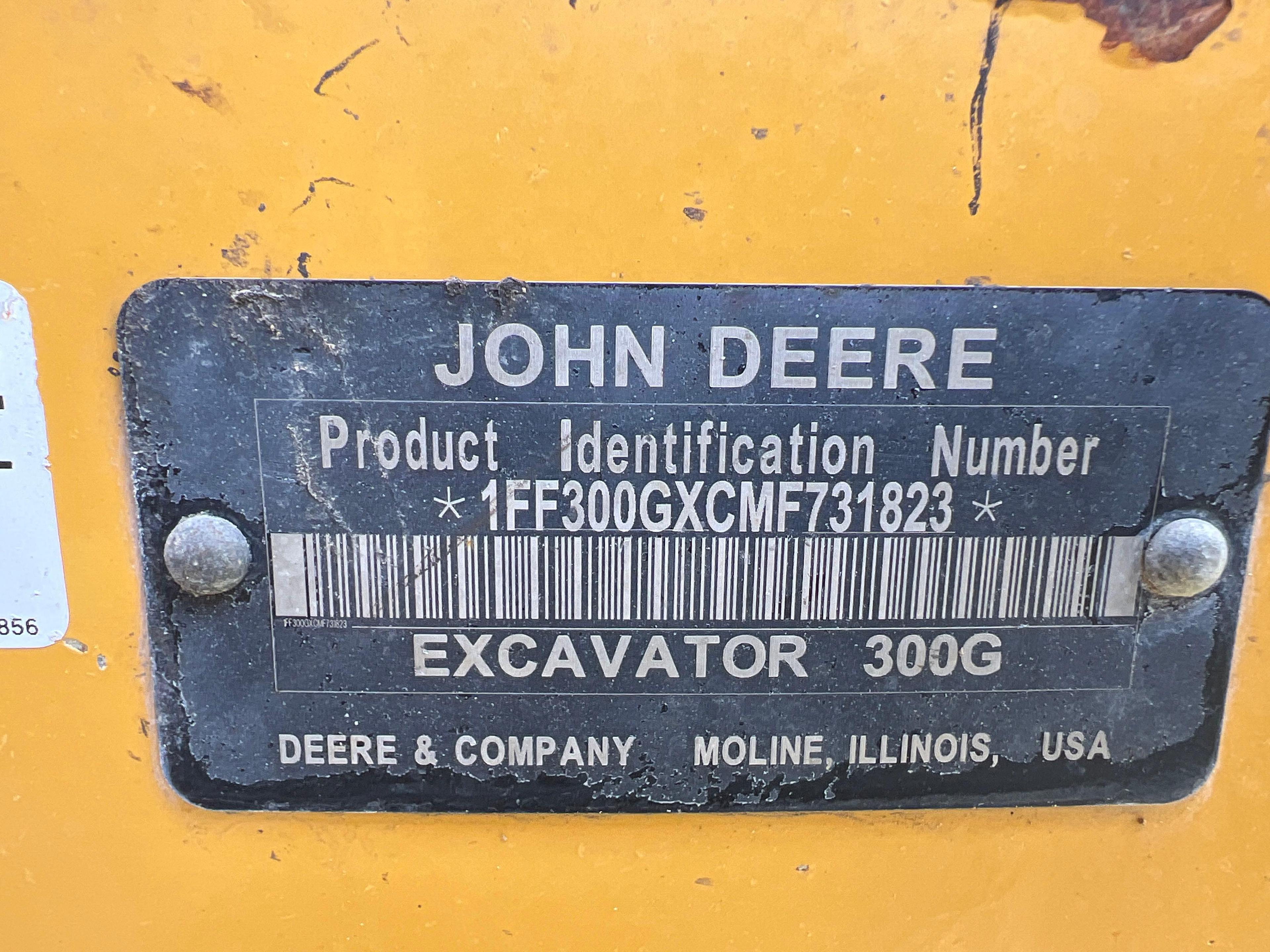 2021 JOHN DEERE 300G HYDRAULIC EXCAVATOR SN:1FF300GXCMF731823 powered by John Deere diesel engine,