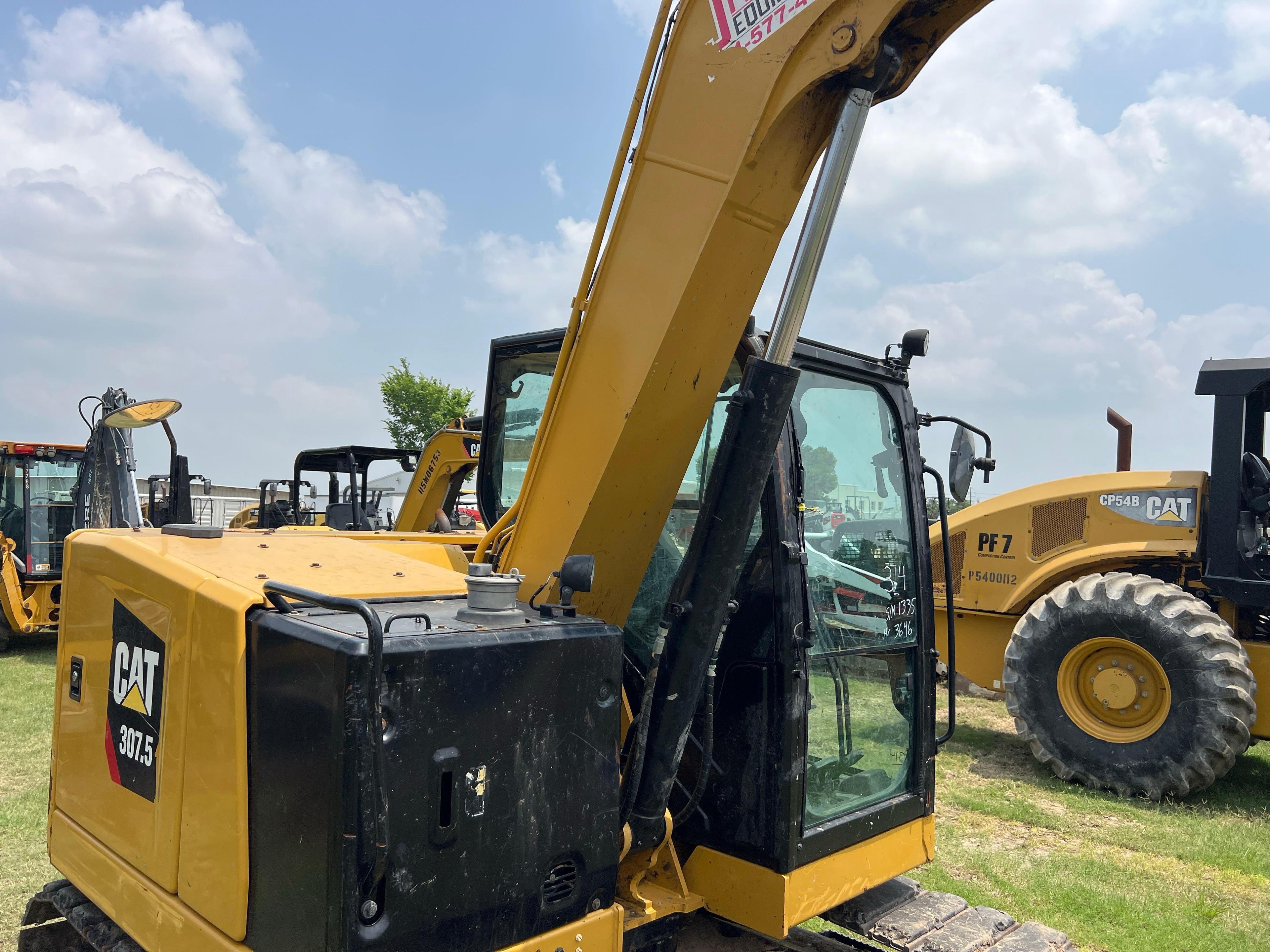 2019 CAT 307.5 HYDRAULIC EXCAVATOR SN:GW701335 powered by Cat diesel engine, equipped with Cab, air,