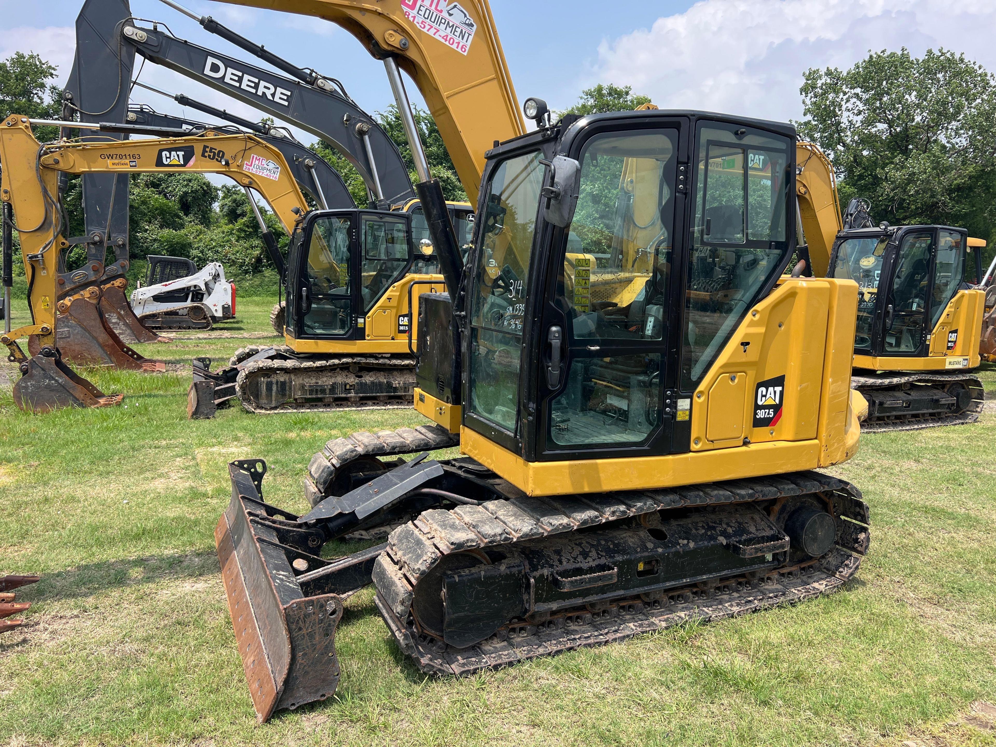 2019 CAT 307.5 HYDRAULIC EXCAVATOR SN:GW701335 powered by Cat diesel engine, equipped with Cab, air,
