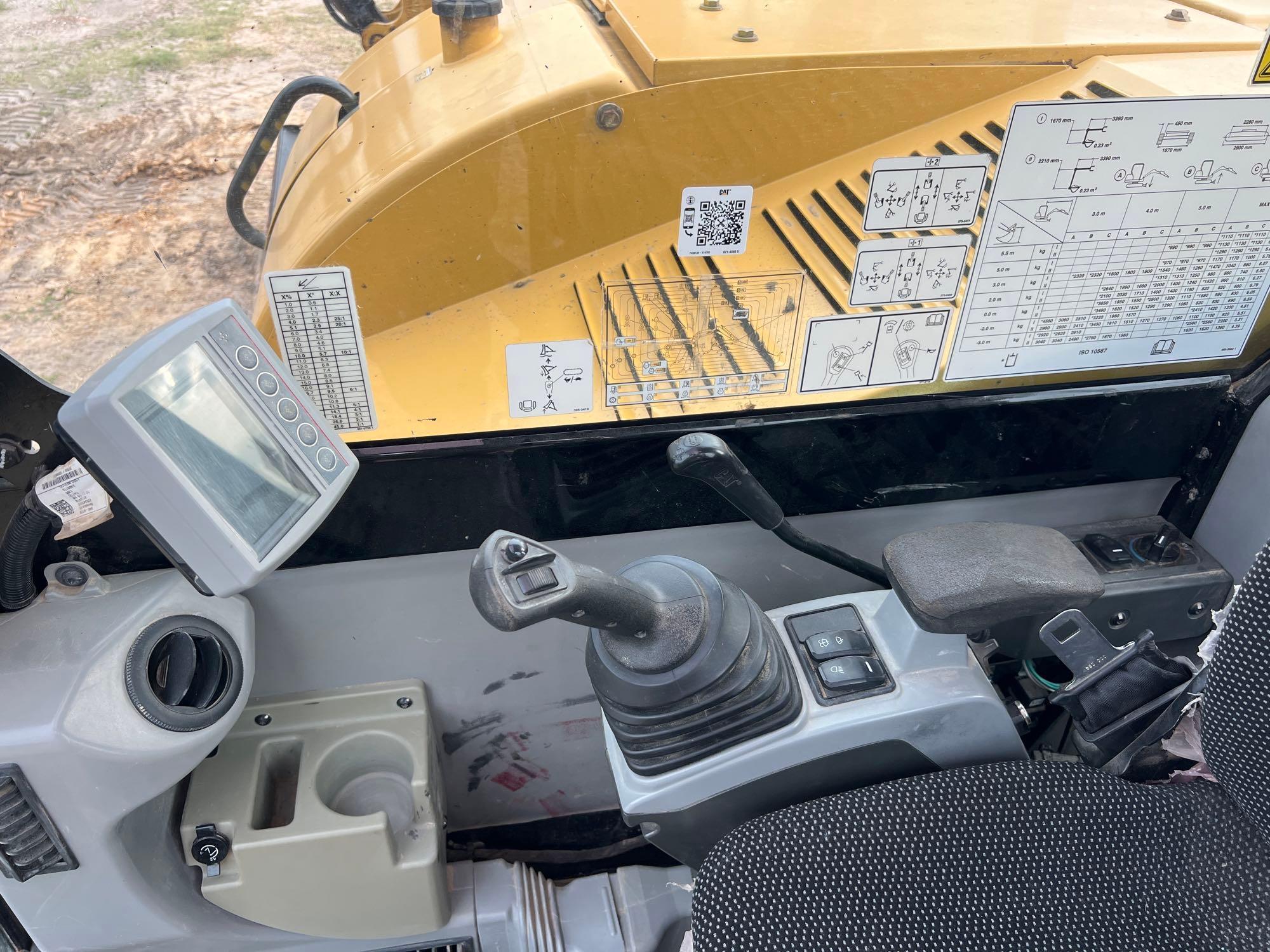 2018 CAT 308CR HYDRAULIC EXCAVATOR SN:FJX11307 powered by Cat diesel engine, equipped with Cab, air,