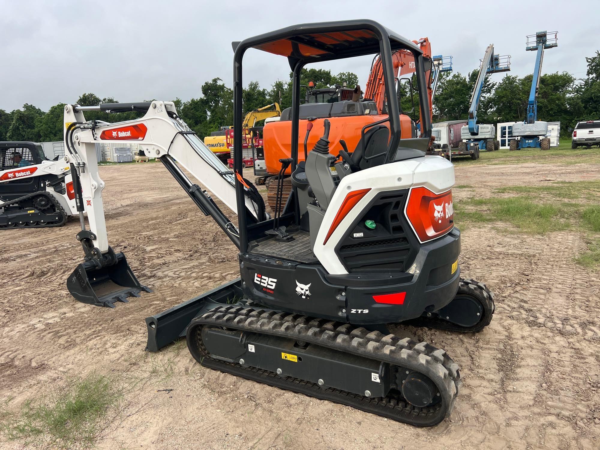 2023 BOBCAT E35 HYDRAULIC EXCAVATOR SN:B57914150 powered by diesel engine, equipped with OROPS,