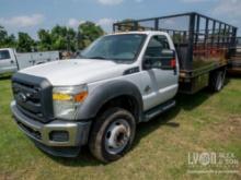 2013 FORD F550 STAKE TRUCK VN:B63447 powered by gas engine, equipped with automatic transmission,