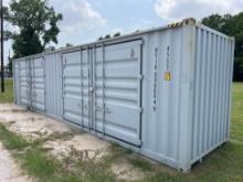 NEW 40FT. HIGH CUBE CONTAINER MULTI-USE CONTAINER Details: 2 Side Open Door, one end door, lock box,