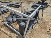 NEW GREATBEAR AUGER W/ 3-BITS SKID STEER ATTACHMENT