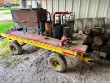 4 WHEEL TAR KETTLE WAGON ASPHALT EQUIPMENT with distribution pots.