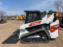 2023 BOBCAT T64 RUBBER TRACKED SKID STEER powered by diesel engine, equipped with rollcage,