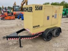 KOHLER 50R0ZJ81 GENERATOR SN:795802 powered by Kohler diesel engine, equipped with 55KW, trailer