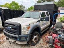 2011 FORD F450XL STAKE DUMP TRUCK VN:1FDAW4GY5BEB77702 powered by 6.8 liter gas engine, equipped