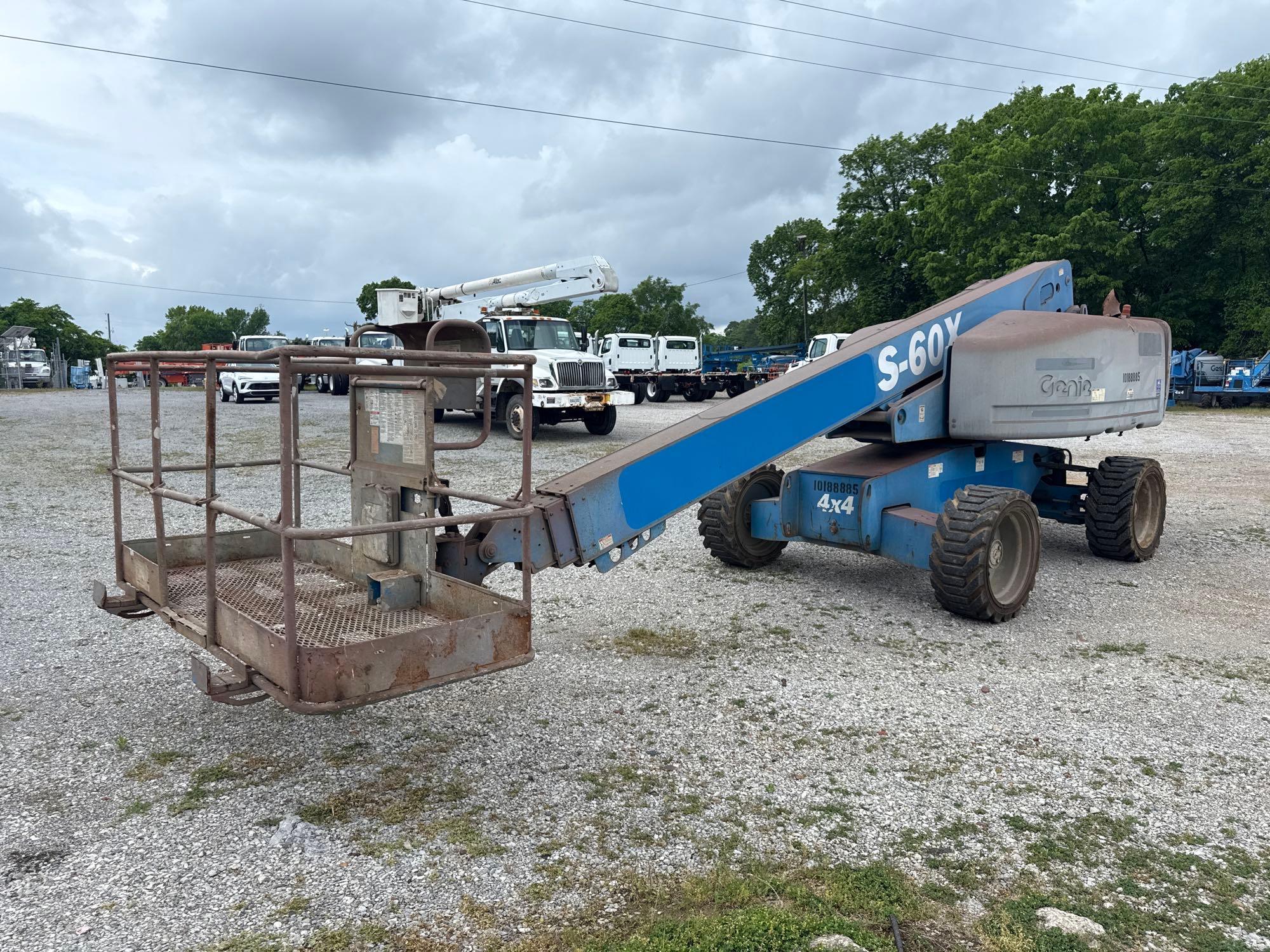 GENIE S-60X BOOM LIFT SN:S60X13-26328 4x4, powered by Deutz diesel engine, equipped with 60ft.