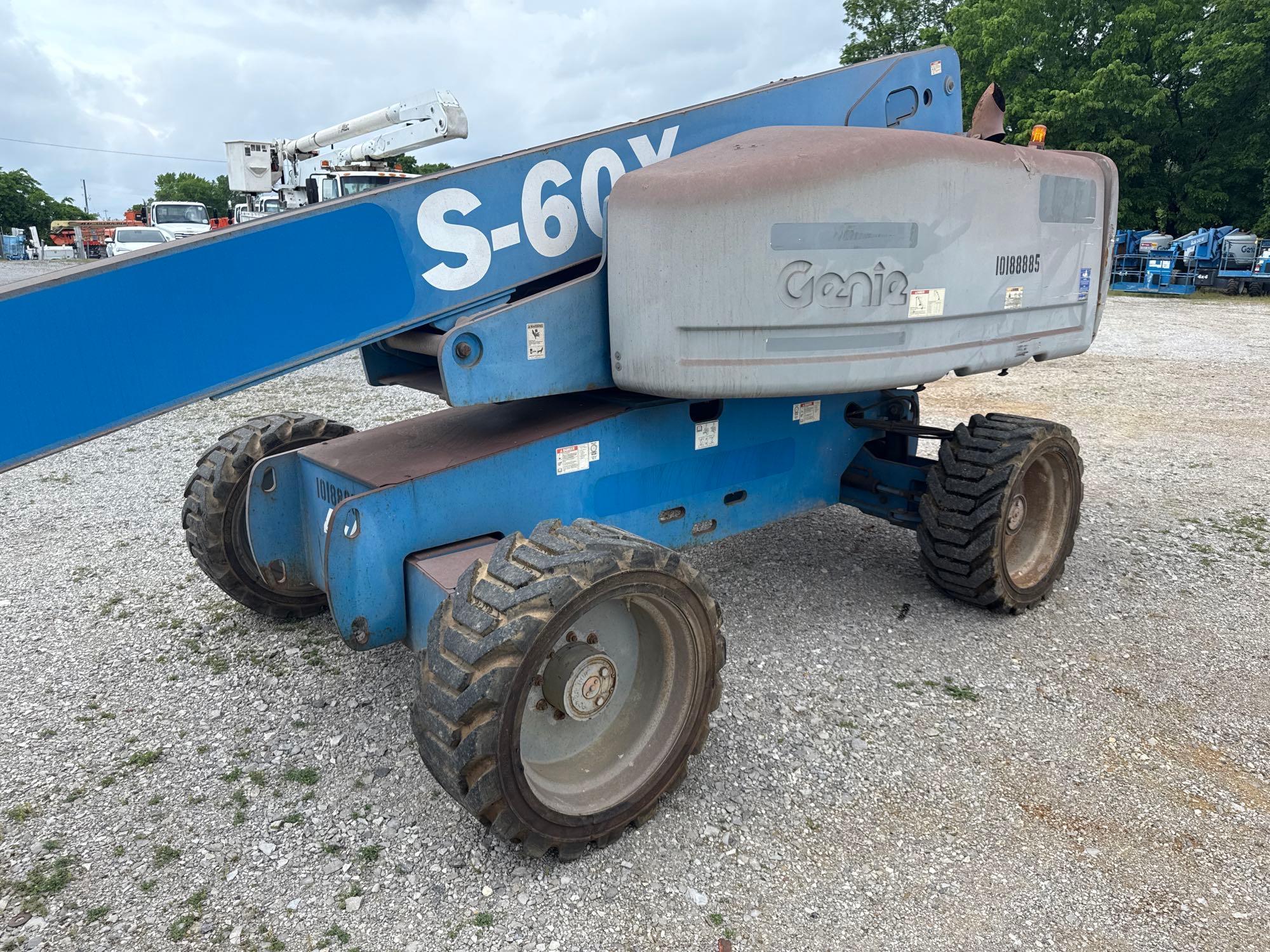 GENIE S-60X BOOM LIFT SN:S60X13-26328 4x4, powered by Deutz diesel engine, equipped with 60ft.