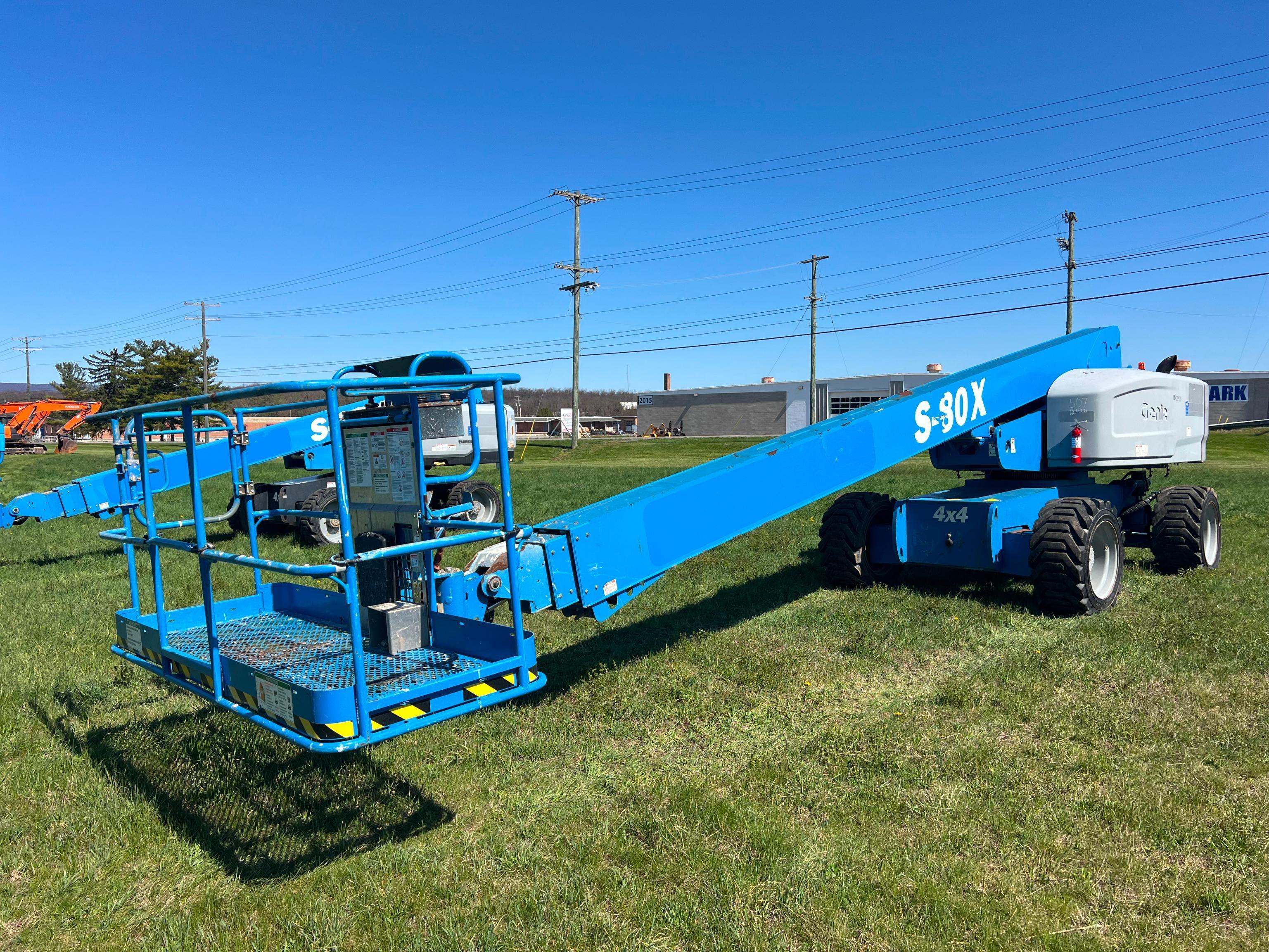 2015 GENIE S-80X BOOM LIFT SN:S80X15-13131 4x4, powered by diesel engine, equipped with 80ft.