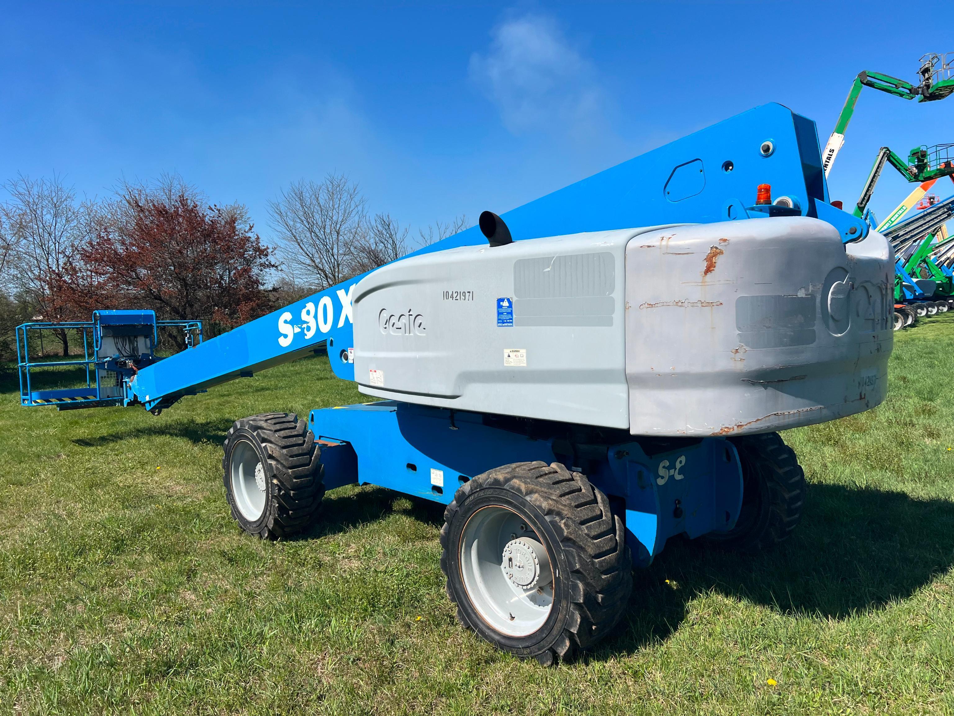 2015 GENIE S-80X BOOM LIFT SN:S80X15-13131 4x4, powered by diesel engine, equipped with 80ft.