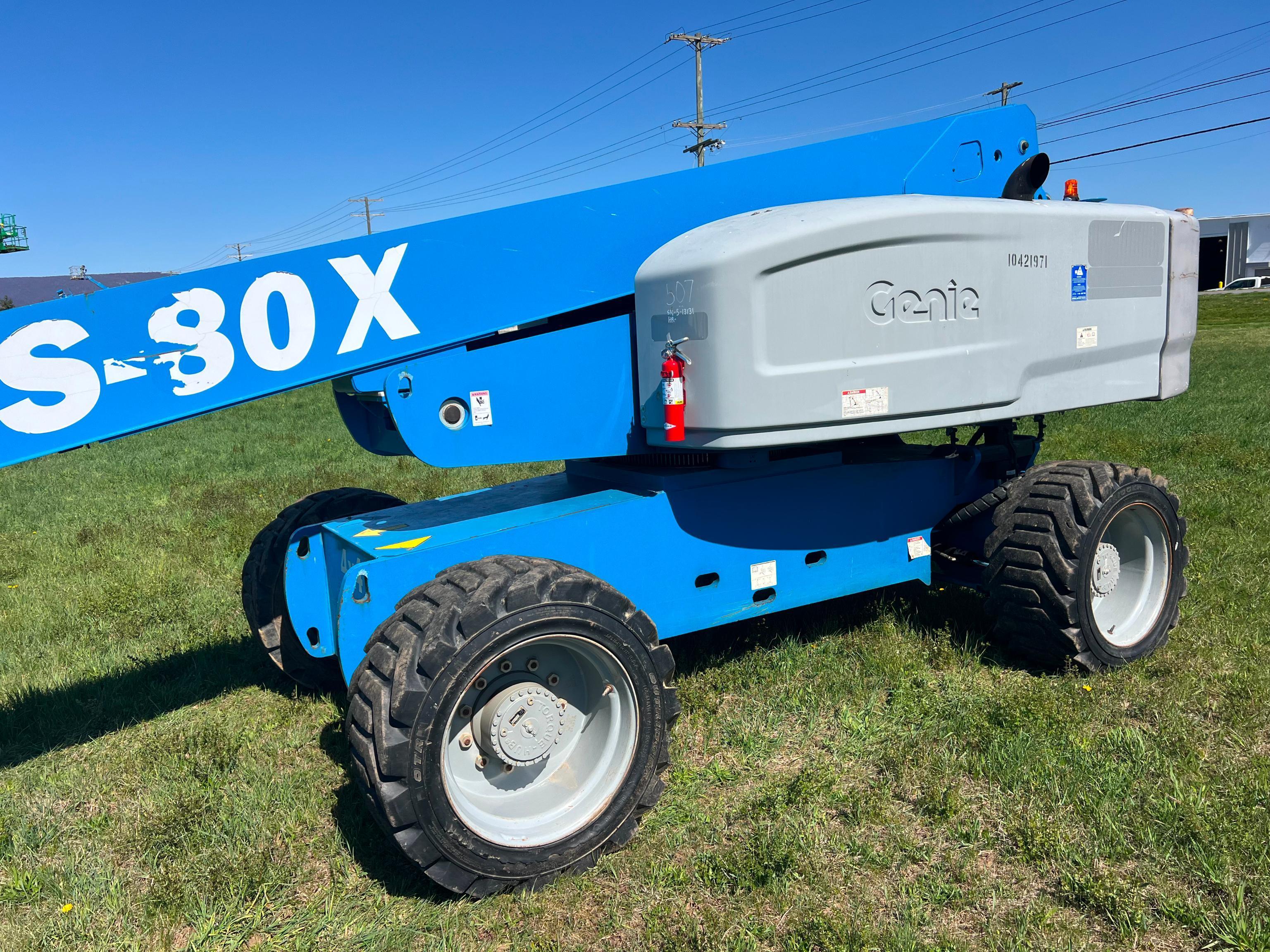 2015 GENIE S-80X BOOM LIFT SN:S80X15-13131 4x4, powered by diesel engine, equipped with 80ft.