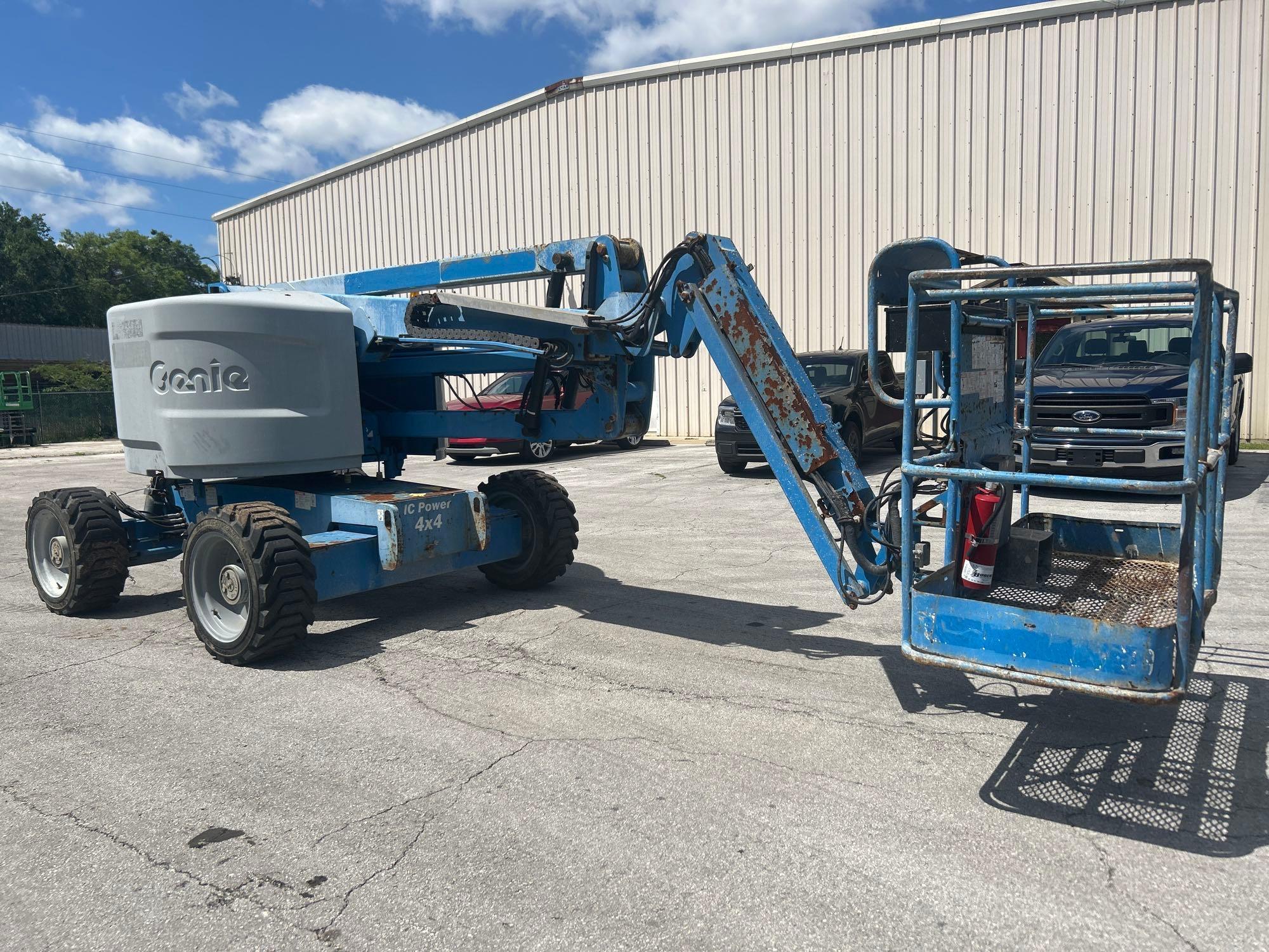 GENIE Z-45/25J RT BOOM LIFT SN:Z452513A-47247 4x4, powered by diesel engine, equipped with 45ft.