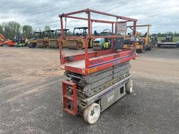 SKYJACK 3226 SCISSOR LIFT SN:270008681 electric powered, equipped with 26ft. Platform height, slide