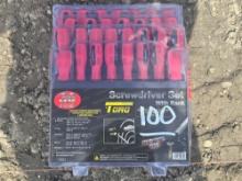 NEW 30 PC TORQ SCREWDRIVER SET W/ STORAGE RACK NEW SUPPORT EQUIPMENT
