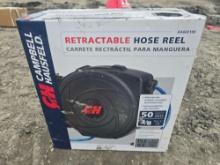 NEW CAMPBELL HAUSFELD AUTO AIR HOSE REEL 3/8" X 50 FT NEW SUPPORT EQUIPMENT