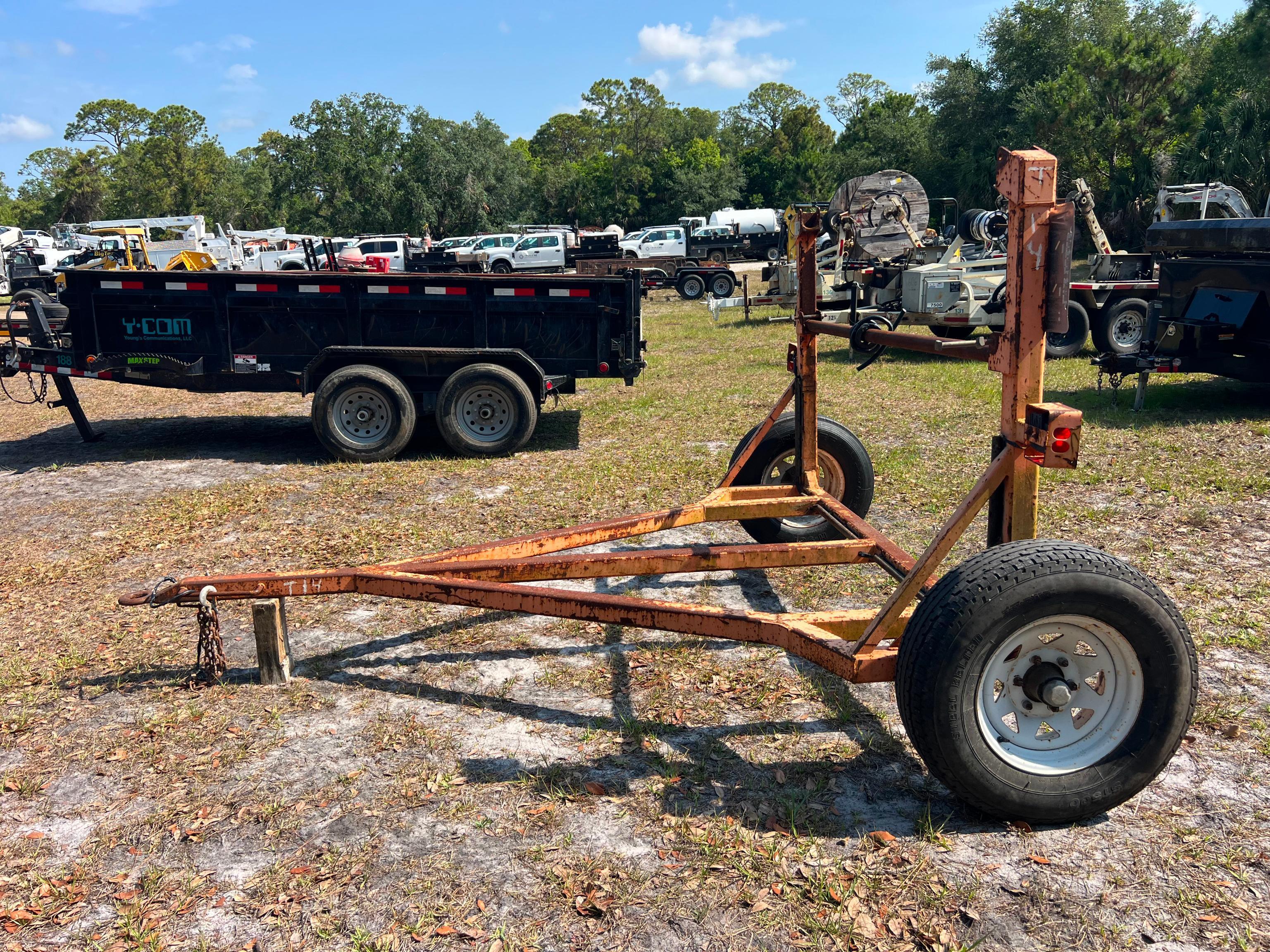 REEL TRAILER VN:N/A equipped with single reel, single axle. BILL OF SALE NO TITLE