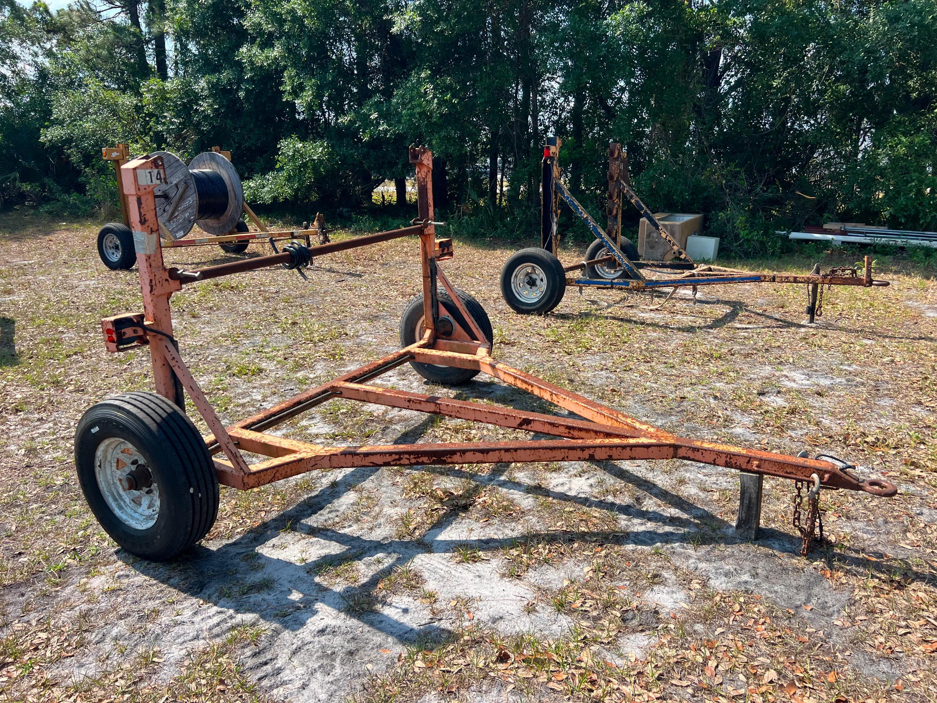 REEL TRAILER VN:N/A equipped with single reel, single axle. BILL OF SALE NO TITLE