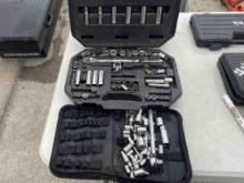 HUSKY 94 PC.MECHANICS SET (INCOMPLETE) and (3) TOOLBAGS W/SOCKETS & RATCHETS