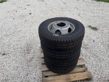 (4) NEW TIRES & RIMS, LT245/75R17, 121/118S, 10 P.R.