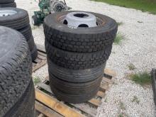 (5) USED TIRES & RIMS, 225/70R19.5