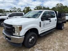2019 FORD F350XL FLATBED TRUCK VN:1FD8W3H6XKEF85327 4x4, powered by 6.2L gas engine, equipped with