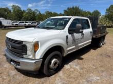 2017 FORD F350XL FLATBED TRUCK VN:1FD8W3G64HED14624 powered by 6.2L gas engine, equipped with