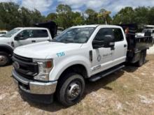 2022 FORD F350XL FLATBED TRUCK VN:1FD8W3HT6NEE62408 4x4, powered by Powerstroke 6.7L turbo diesel