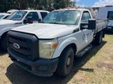 2011 FORD F350 FLATBED TRUCK VN:1FDRF3E65BEA64086, powered by 6.2L gas engine, equipped with flatbed