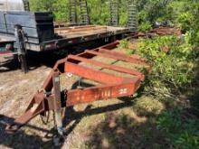 MGS 40FT PIPE TRAILER VN:NA, equipped with 40ft bed, integrated ratchet straps, tandem axle.