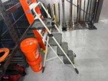 (2) BUCKETS OF HARDWARE & 4FT. STEP LADDER SUPPORT EQUIPMENT