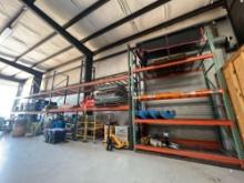 (5) SECTIONS OF 4-TIER TEARDROP PALLET RACKING SUPPORT EQUIPMENT