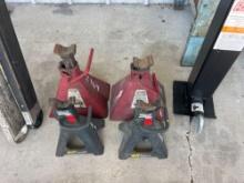 PAIR OF 5 TON JACK STANDS & PAIR OF 3 TON JACK STANDS SUPPORT EQUIPMENT